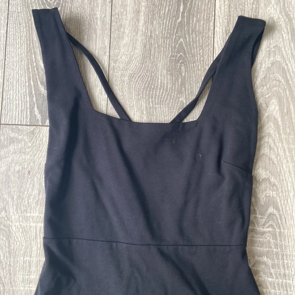 Black Square Neck Dress - Picture 2 of 6